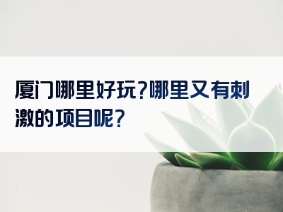 厦门哪里好玩？哪里又有刺激的项目呢？