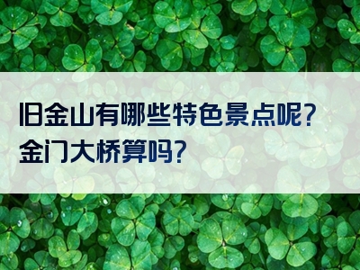 旧金山有哪些特色景点呢？金门大桥算吗？