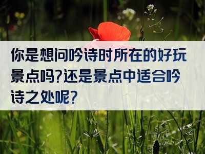 你是想问吟诗时所在的好玩景点吗？还是景点中适合吟诗之处呢？