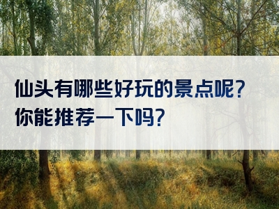 仙头有哪些好玩的景点呢？你能推荐一下吗？