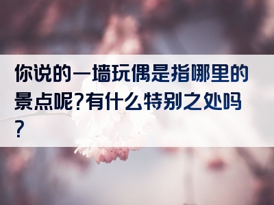 你说的一墙玩偶是指哪里的景点呢？有什么特别之处吗？
