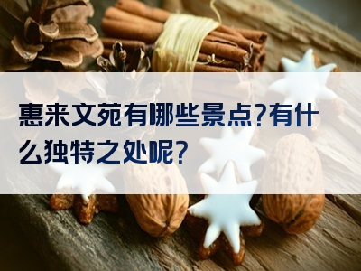 惠来文苑有哪些景点？有什么独特之处呢？