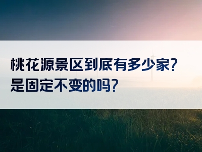 桃花源景区到底有多少家？是固定不变的吗？