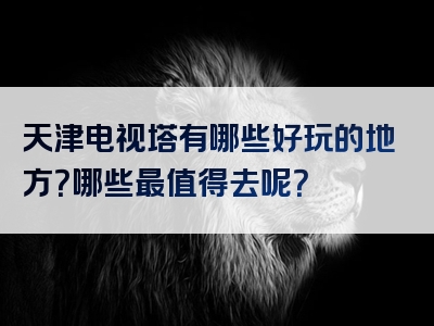 天津电视塔有哪些好玩的地方？哪些最值得去呢？