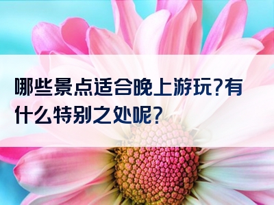哪些景点适合晚上游玩？有什么特别之处呢？