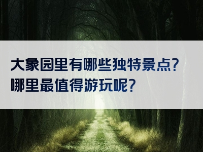 大象园里有哪些独特景点？哪里最值得游玩呢？