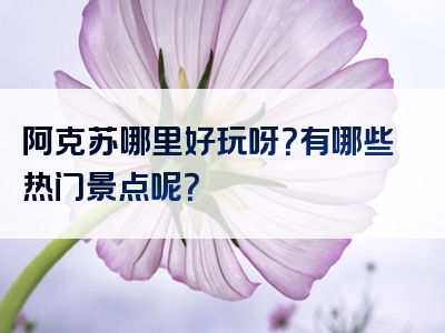 阿克苏哪里好玩呀？有哪些热门景点呢？