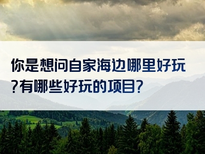 你是想问自家海边哪里好玩？有哪些好玩的项目？