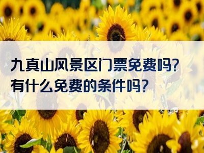 九真山风景区门票免费吗？有什么免费的条件吗？