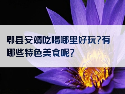 郫县安靖吃喝哪里好玩？有哪些特色美食呢？
