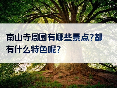 南山寺周围有哪些景点？都有什么特色呢？
