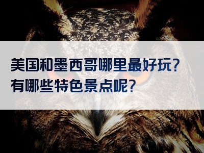 美国和墨西哥哪里最好玩？有哪些特色景点呢？