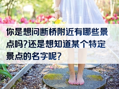 你是想问断桥附近有哪些景点吗？还是想知道某个特定景点的名字呢？