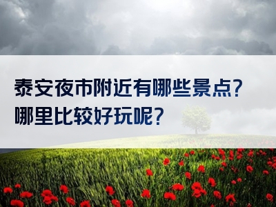 泰安夜市附近有哪些景点？哪里比较好玩呢？