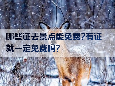 哪些证去景点能免费？有证就一定免费吗？