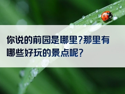 你说的前园是哪里？那里有哪些好玩的景点呢？