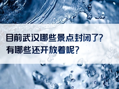目前武汉哪些景点封闭了？有哪些还开放着呢？