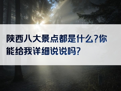陕西八大景点都是什么？你能给我详细说说吗？