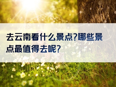 去云南看什么景点？哪些景点最值得去呢？