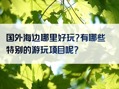 国外海边哪里好玩？有哪些特别的游玩项目呢？