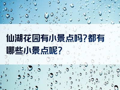 仙湖花园有小景点吗？都有哪些小景点呢？