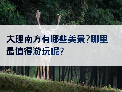 大理南方有哪些美景？哪里最值得游玩呢？
