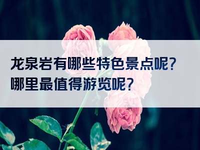 龙泉岩有哪些特色景点呢？哪里最值得游览呢？