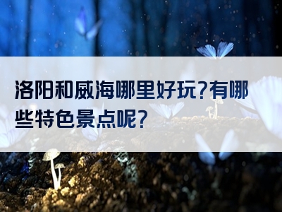 洛阳和威海哪里好玩？有哪些特色景点呢？