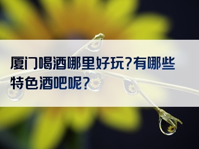 厦门喝酒哪里好玩？有哪些特色酒吧呢？