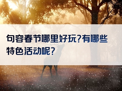 句容春节哪里好玩？有哪些特色活动呢？