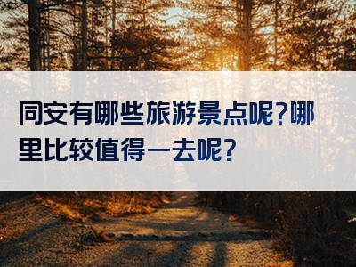 同安有哪些旅游景点呢？哪里比较值得一去呢？