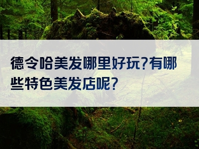 德令哈美发哪里好玩？有哪些特色美发店呢？
