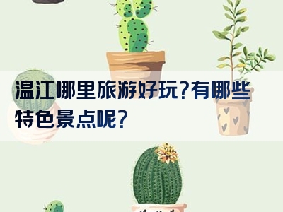 温江哪里旅游好玩？有哪些特色景点呢？