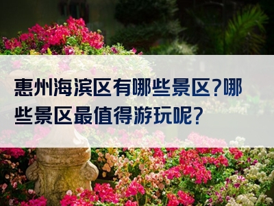 惠州海滨区有哪些景区？哪些景区最值得游玩呢？