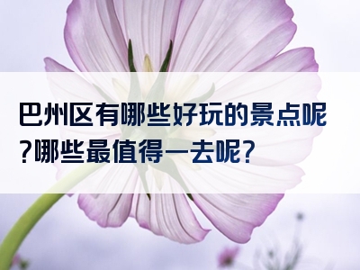 巴州区有哪些好玩的景点呢？哪些最值得一去呢？
