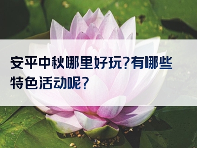 安平中秋哪里好玩？有哪些特色活动呢？