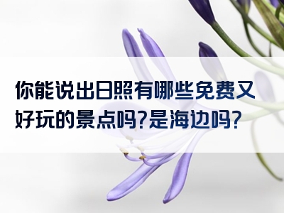 你能说出日照有哪些免费又好玩的景点吗？是海边吗？