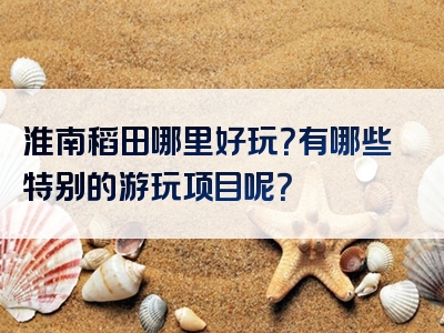 淮南稻田哪里好玩？有哪些特别的游玩项目呢？
