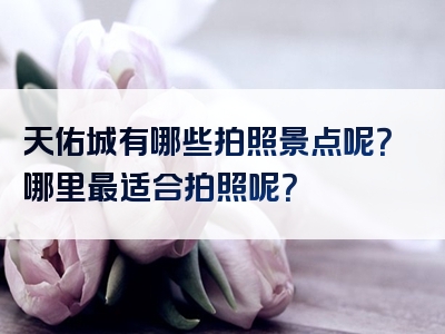 天佑城有哪些拍照景点呢？哪里最适合拍照呢？