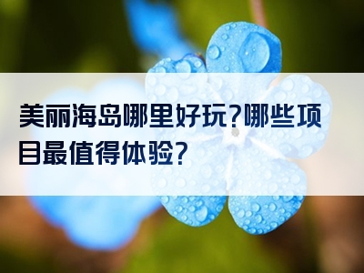 美丽海岛哪里好玩？哪些项目最值得体验？