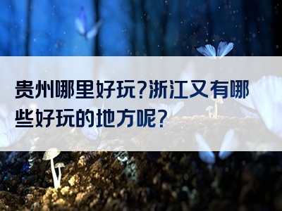 贵州哪里好玩？浙江又有哪些好玩的地方呢？