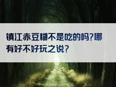 镇江赤豆糊不是吃的吗？哪有好不好玩之说？
