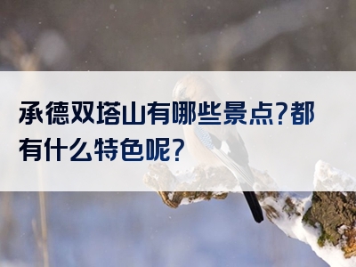 承德双塔山有哪些景点？都有什么特色呢？