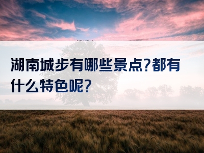 湖南城步有哪些景点？都有什么特色呢？