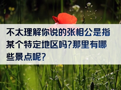 不太理解你说的张相公是指某个特定地区吗？那里有哪些景点呢？
