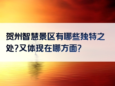 贺州智慧景区有哪些独特之处？又体现在哪方面？