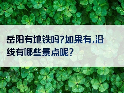 岳阳有地铁吗？如果有，沿线有哪些景点呢？