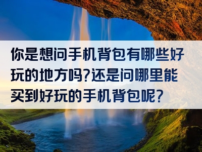 你是想问手机背包有哪些好玩的地方吗？还是问哪里能买到好玩的手机背包呢？