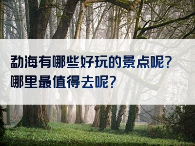 勐海有哪些好玩的景点呢？哪里最值得去呢？