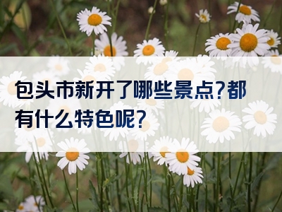包头市新开了哪些景点？都有什么特色呢？